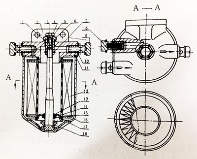 fuel filter assembly section