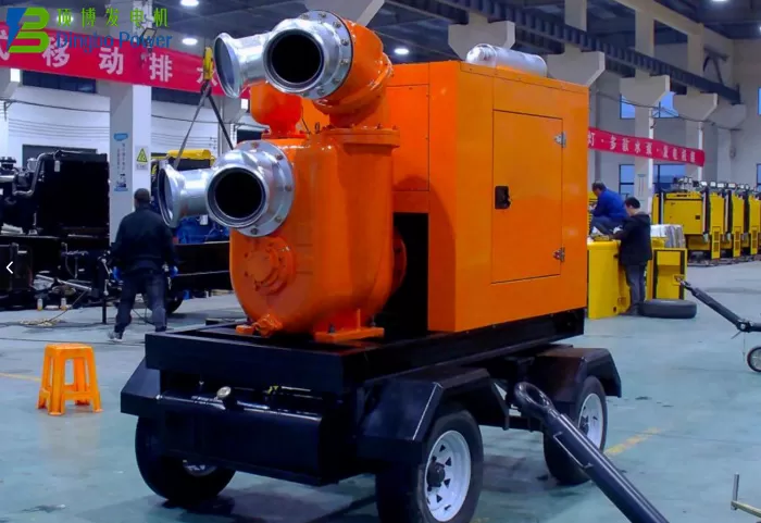 800m³/h Mobile Trailer Strong Self-Priming Pump with Weatherproof canopy