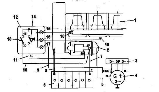 schematic diagram of the electric circuit connection