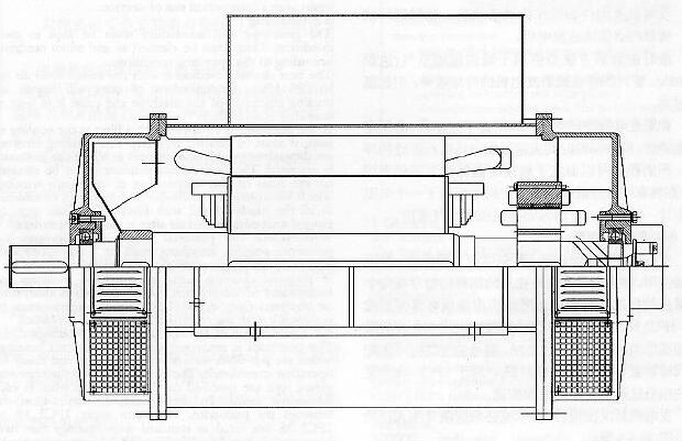 longitudinal section of Siemens generator